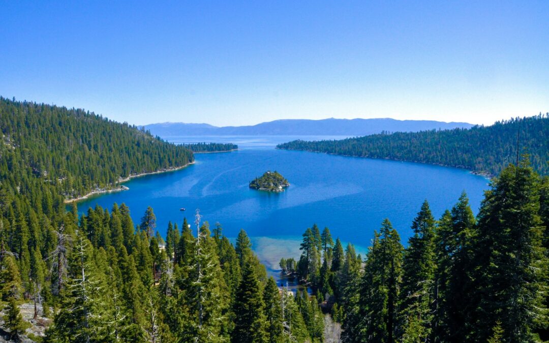 Emerald Bay and Fannette Island at Lake Tahoe, California